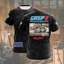 Camiseta gráfica Lancia Delta S4 Grupo B Rally para hombre calce seco camiseta de carreras