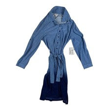 Vestido Camisa Mujer LuLaRoe Grande NUEVO CON ETIQUETAS Azul Cambray Denim Estilo Cinturón