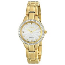 Reloj Citizen Mujer Chapado en Oro Silhouette Eco-Drive con Cristales EX1362-54P
