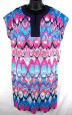 Vestido recto Laundry Shelli Segal para mujer pequeño rosa violeta multi geométrico $138