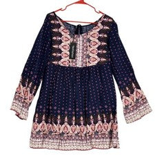 Vestido midi boho multicolor manga larga Yes Fashion para mujer talla M