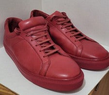 Oswin Hyde HARPER Inteligente Informal Cuero Rojo Caqui Tenis Zapatos UK12 46
