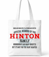 Bolso de Mano Hinton Family Shopper Regalo Clan Reunión Personalizado