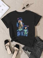 Nueva Camiseta Estampada Mujer de Negocios Camiseta Mujer Moda Manga Corta Mujer Casua