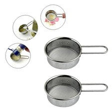 2 Piezas Pequeño Acero Inoxidable para Tamiz de Harina con Asa para Hogar Cocina Uso