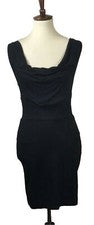Nuevo vestido ajustado drapeado negro talla S Wilster para mujer