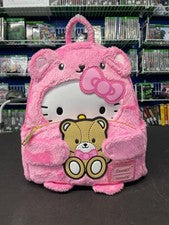 Mini mochila Loungefly Hello Kitty Teddy Bear Sanrio bolsa de felpa rosa
