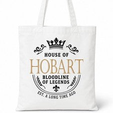 Bolso de Mano HOBART Family Surname House Of White Algodón