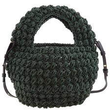 Bolso con asa superior tejido cesta palomitas caqui JW Anderson HB0553-FA0305