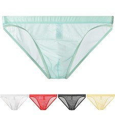 Bragas cómodas para hombre con estilo transparente y diseño de calzoncillo de tiro bajo