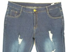 Pantalones de mezclilla para hombre de moda talla 3XL -36" cintura x 32" largos azules desgastados