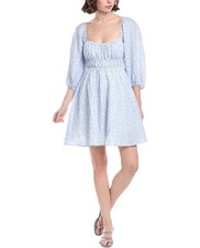 Nuevo Mini Vestido Herzoma Para Mujer Lala Ceñido Azul Estampado Floral Grande Precio de venta sugerido por el fabricant