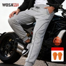 Pantalones informales forrados de lana de invierno para hombre y mujer calce suelto estilo motocicleta