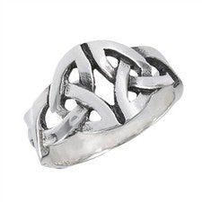 Anillo Triquetra Celta Doble Plata de Ley - Embalaje de Regalo Gratis