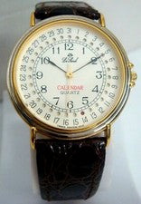 RELOJ UNISEX CON FECHA, CAJA 32MM PLATA Y ORO Y CORREA DE CUERO NEGRO
