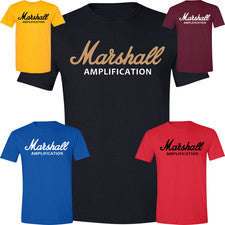 Camiseta Marshall Amplification Logo Para Hombre Zildjian Pearl Ludwig Band Camiseta - Nueva