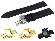 Correa/correa de cuero negro para cierre de reloj FREDERIQUE CONSTANT 18 19 20 21 22 mm