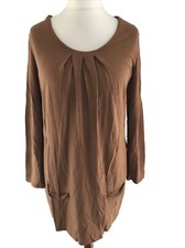 Street One Top Vestido 42 Túnica Minivestido Marrón Nuevo Mezcla Viscosa