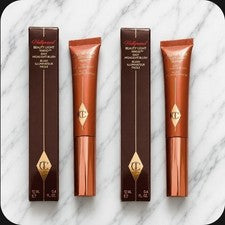 2 x Charlotte Tilbury PINKGASM SUNSET Belleza Varita Luz Resaltador Rubor .4 OZ ea