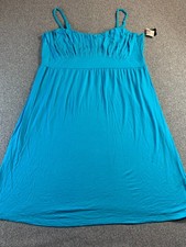 I.N.C. Vestido para mujer International Concepts XL azul acanalado sin mangas modesto nuevo con etiquetas