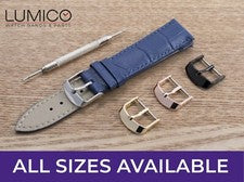 Para Reloj LONGINES Azul Cuero Genuino Correa Correa Cierre Hebilla Hombres Damas Prendedores