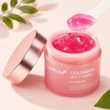 Crema de gelatina de colágeno genuina MEDICUBE 50 ml vidrio brillo cuidado de arrugas K-Beauty
