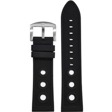 Correa de reloj de rally de silicona impermeable | negra | para Breitling
