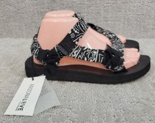 Sandalias de bandana trekky blancas y negras Arizona Love para mujer talla US 8 EU 40