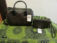 *** Juego de 2 nuevos a juego. Bolso de hombro/bolso de mano y muñeca Coach para mujer. ***