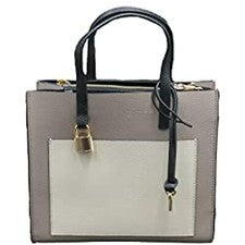BOLSO DE MANO PARA MUJER MARC JACOBS GRIND M0016132 TIERRA MARGA HERRAJES DORADOS BLOQUES DE COLORES