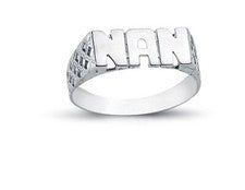 Anillo 'Nan' liso de plata de ley 925 con lados de filigrana