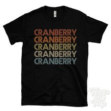 CAMISETA ESTILO RETRO REPETIDO ARÁNDANO para hombre y mujer Reino Unido top name regalo