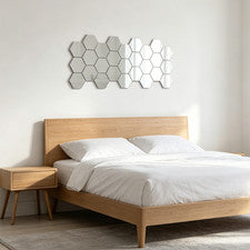 24 pegatinas de pared hexagonales acrílicas con espejo 8,7 cm plateadas que mejoran el espacio