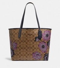 Bolso de Mano Coach 5697 City Nuevo con Etiquetas en Lona Signature con Estampado Kaffe Fassett