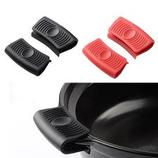 Silikon Kochgriff Halter Set 2 Stück für Wok Pfanne - 3,15 x 1,6 Zoll Größe