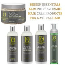 DESIGN ESSENTIALS PRODUCTOS PARA EL CUIDADO DEL CABELLO DE ALMENDRAS Y AGUACATE PARA CABELLO NATURAL-POST RÁPIDO