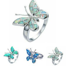 Anillo Mariposa Océano Mujeres Joyería Anillos 2025 Moda Boda Talla 5-11 Joyería