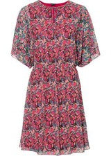 Nuevo Vestido Malla Normal T. 40/42 Rosa Flor Mujer Mini Vestido Manga Corta