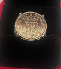 Anillo de seis peniques de la suerte Jorge VI 1948 nuevo pulido limpio
