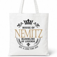 Bolso de Mano NEMITZ Family Surname House Of White Algodón