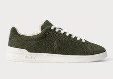 Zapatilla deportiva de gamuza Polo Ralph Lauren Heritage Court 2 | Oliva | Reino Unido Talla 10 | PVP £120