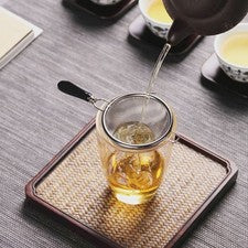 Huevo de té de acero inoxidable 14,5 x 7,5 cm con mango liso para preparación diaria
