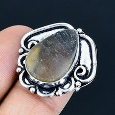 Anillo de joyería de plata esterlina 925 hecho a mano con piedras preciosas...