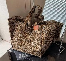 Bolso de Mano Extra Grande Ajustable Estampado de Leopardo Compras Hombro VENDEDOR DEL REINO UNIDO