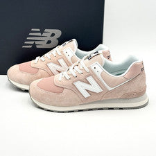 Zapatilla deportiva de gamuza New Balance 574 para hombre talla 10/11,5 U574FPP rosa blanco