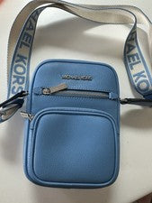 Bolso Bandolera Michael Kors Jet Set Mediano Cuero Azul/Luz Océano Azul Cielo Nuevo con Etiquetas
