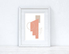 Impresión abstracta de 3 colores rosa melocotón y beige decoración de pared para el hogar