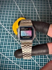Casio A168WA-1 Vintage Mod Nebulosa Blue & Plurple | Stainless Steel Bracelet