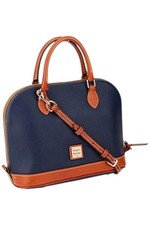 Cartera de cuero granulado Dooney & Bourke Lucca con correa bandolera jeans