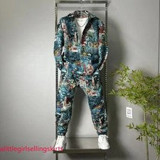 Hombres Informal Conjunto de 2 Piezas Chaqueta Teñida de Hilo Pintado + Pantalones Primavera Moda Conjunto